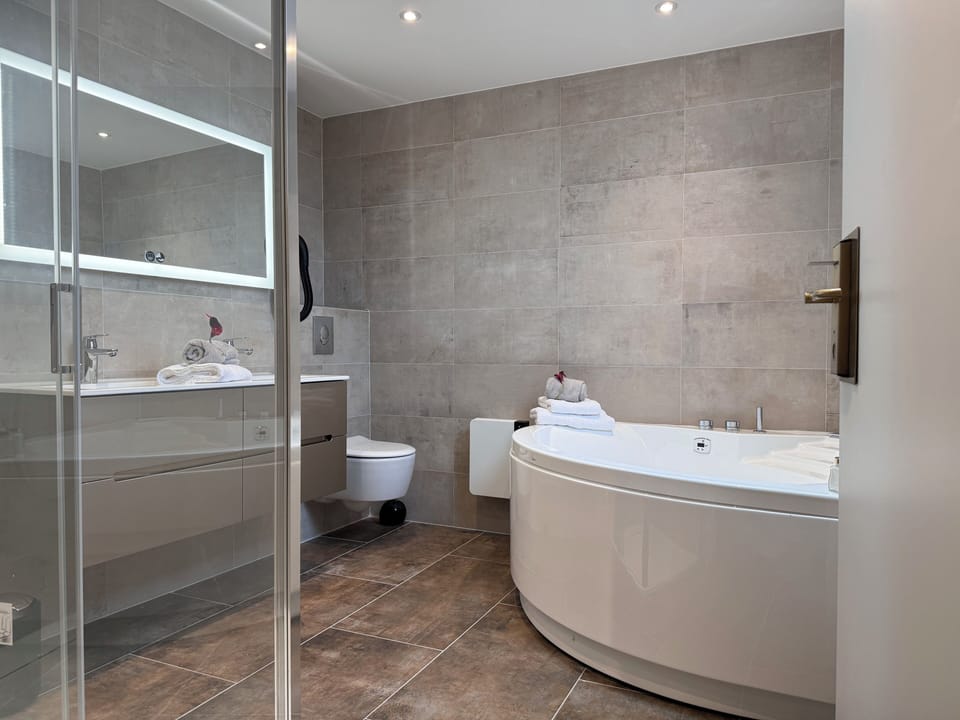 Deluxe Apartment, 3 Bedrooms | Bathroom | Shower, free toiletries, hair dryer, towels