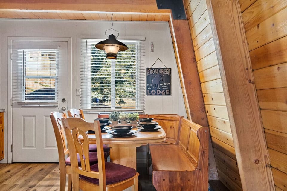 Break bread at our dining rooms space featuring a built-in bench.