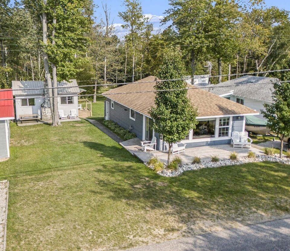 Another shot of the cabin and bunkhouse.  Parking is in the grass next to the house or on the road