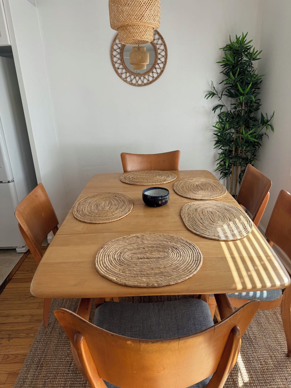 Enjoy our 1950’s Heywood-Wakefield dining room table.
