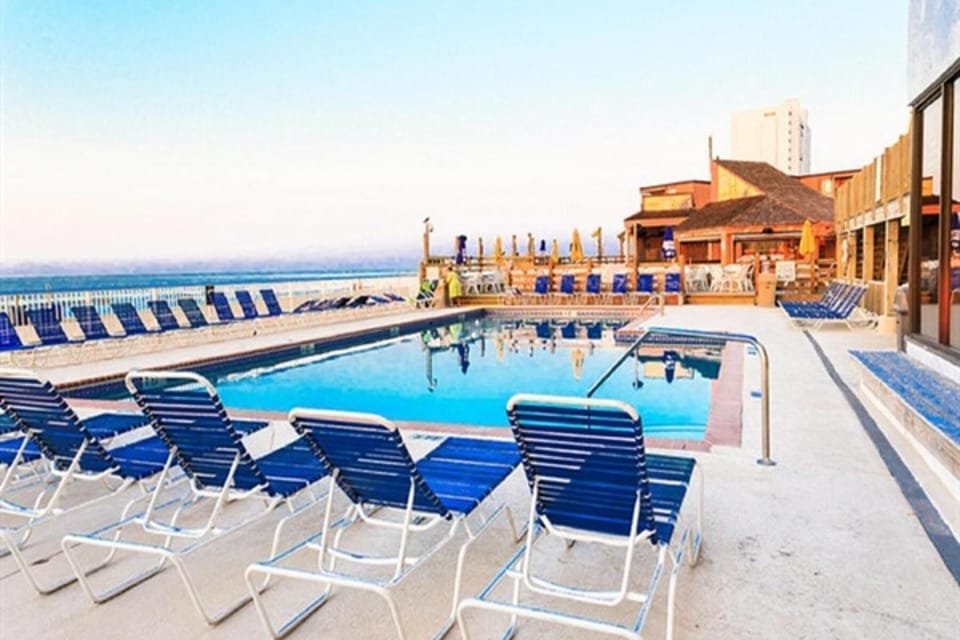 Relaxing beach front pool area perfect for cooling off and enjoying sunny days