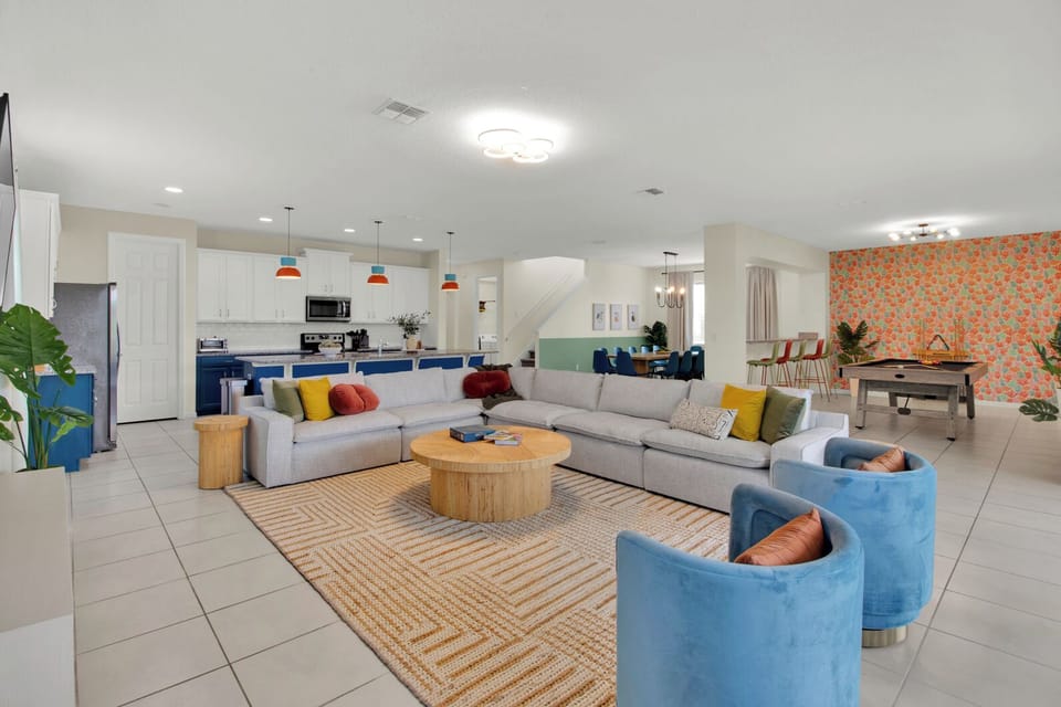 Large sectional sofa.