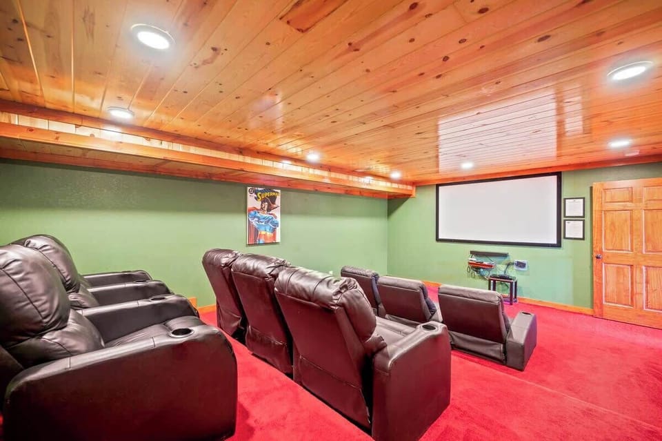 Media Room: Enjoy movie nights in plush seating and surround sound! Perfect for group fun!