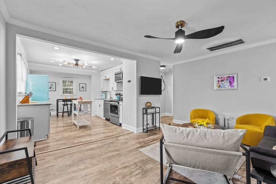 Living Room Open to Kitchen.
