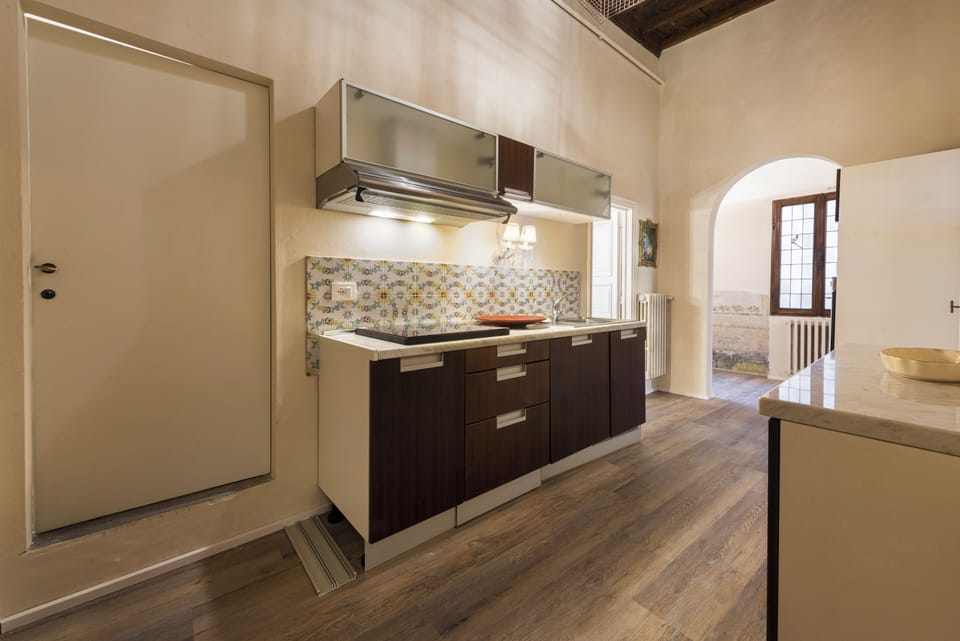 Design Duplex, City View | Private kitchen | Fridge, stovetop, cookware/dishes/utensils
