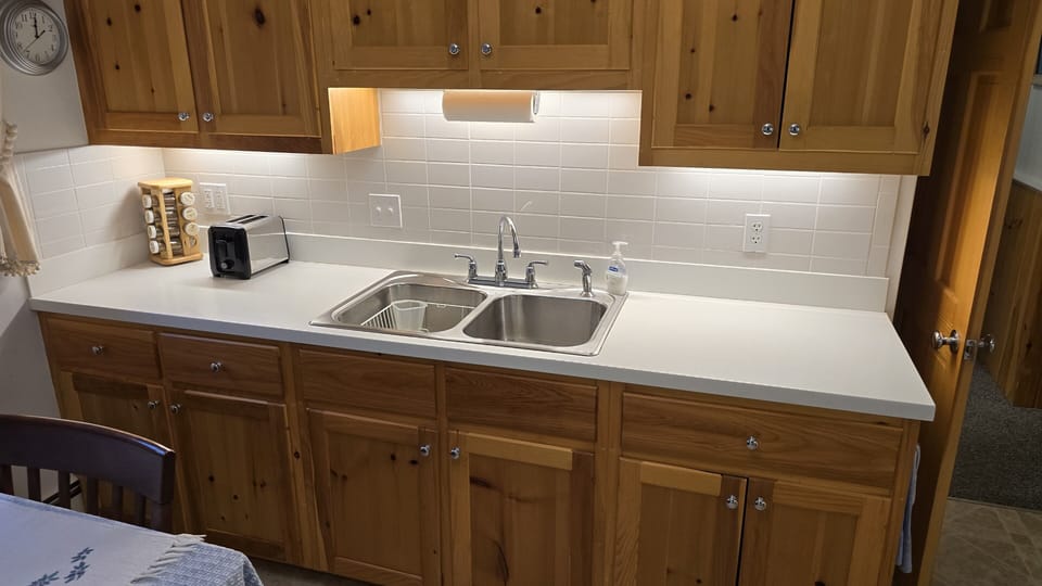 Kitchen is fully stocked with everything you need to prepare delicious meals.