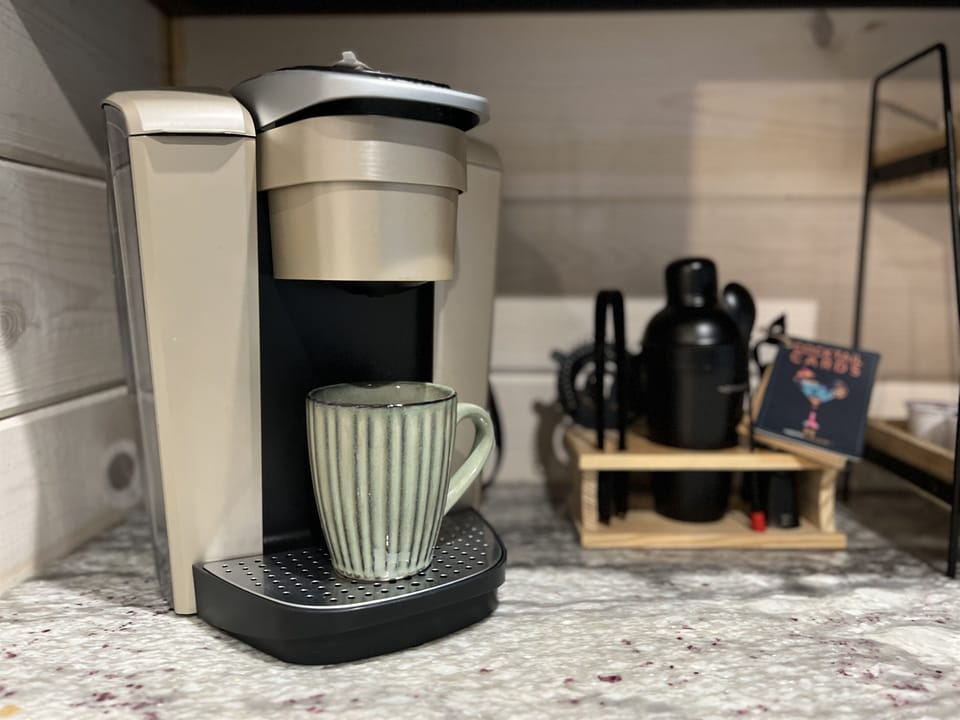 Starter K-cups and sugar provided