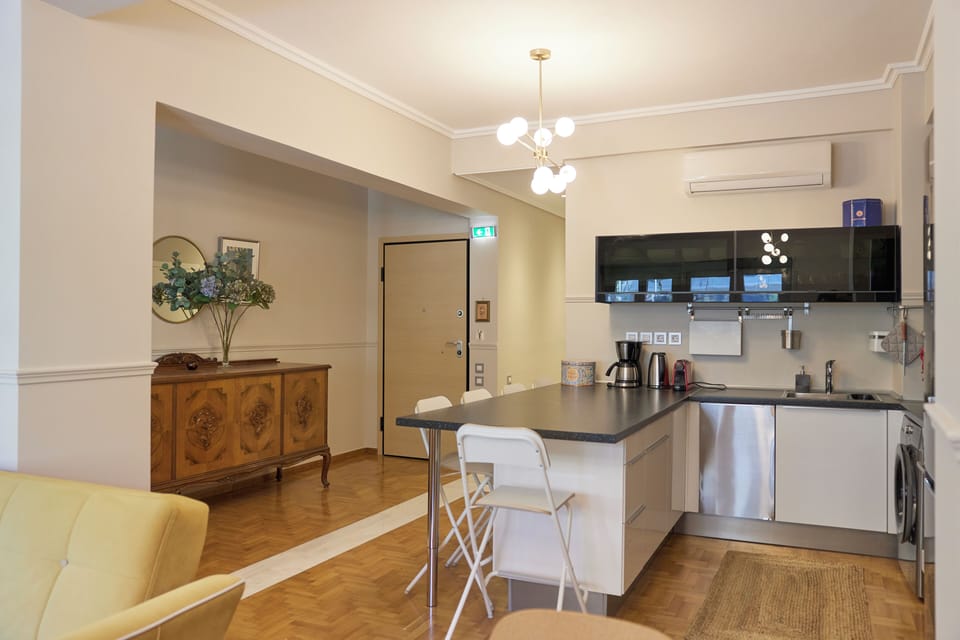 The entrance, open plan kitchen and living room with dining space