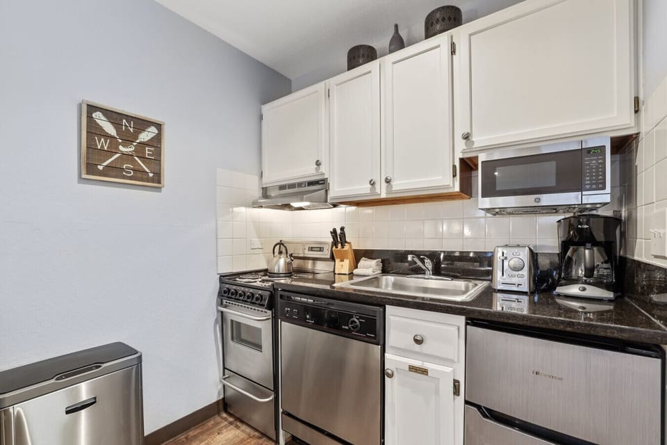 Fully stocked kitchenette