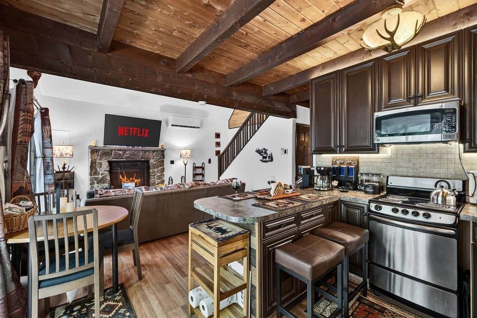 have a seat at the kitchen island or the secondary dining area and enjoy a good meal