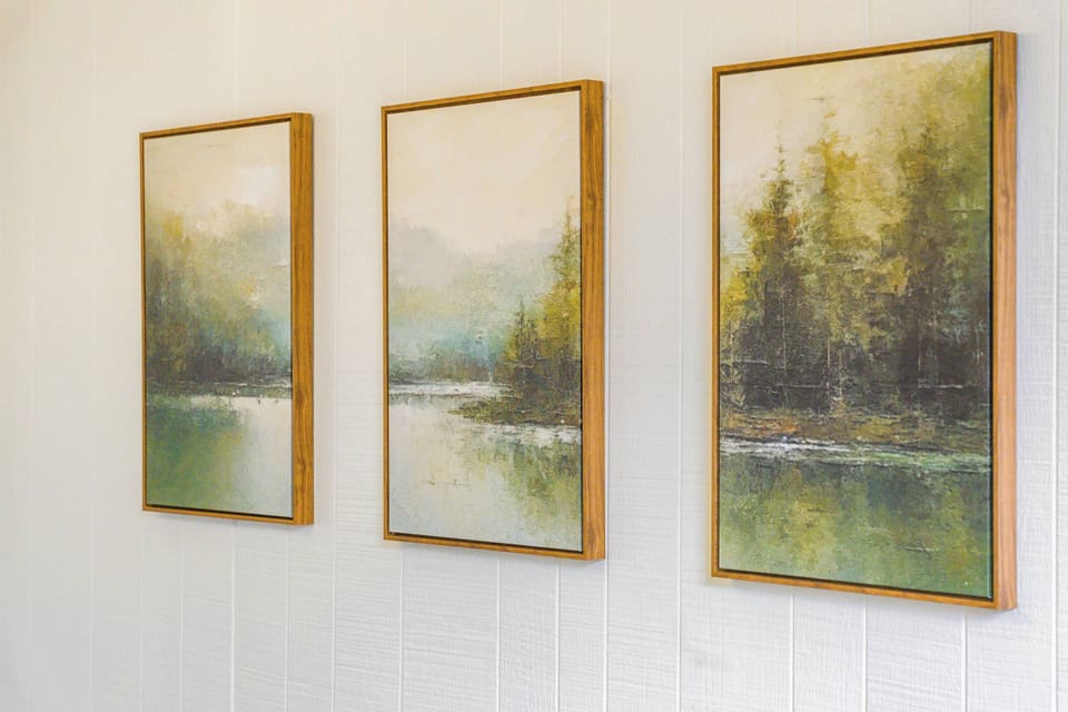 Exquisite paintings on the wall that add a touch of luxury and sophistication. 