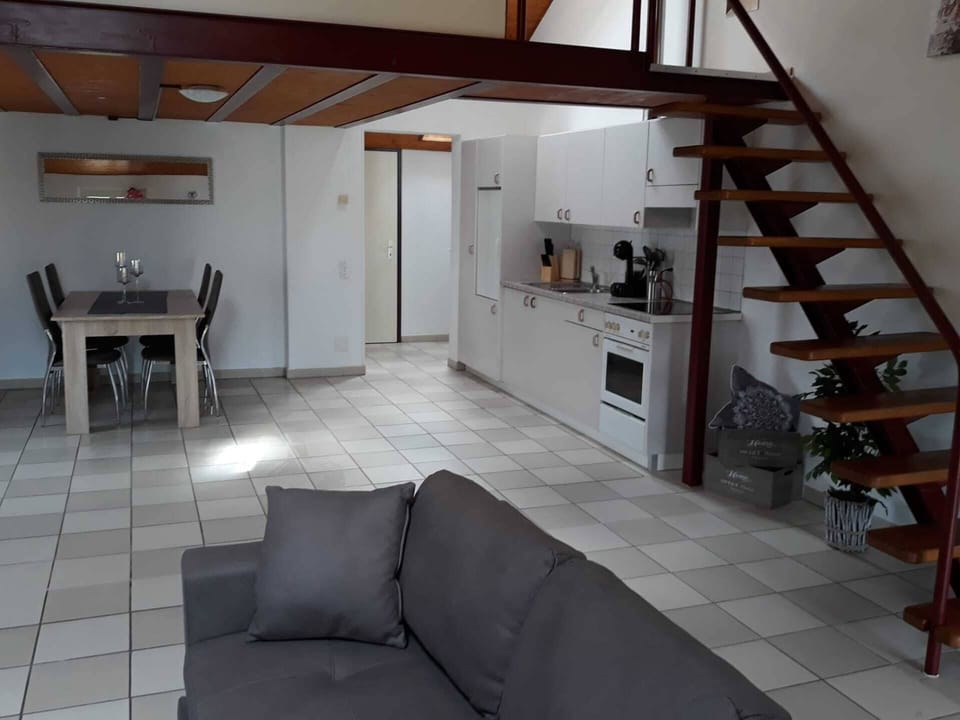 Deluxe Apartment | Private kitchen | Full-size fridge, microwave, oven, stovetop