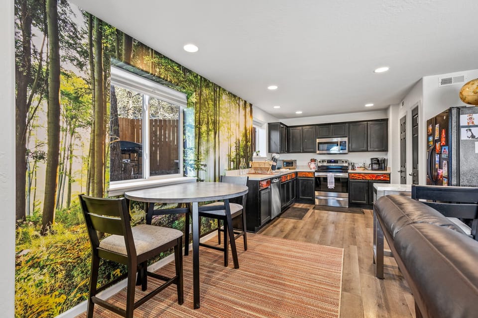 Dining area and kitchen in lower unit