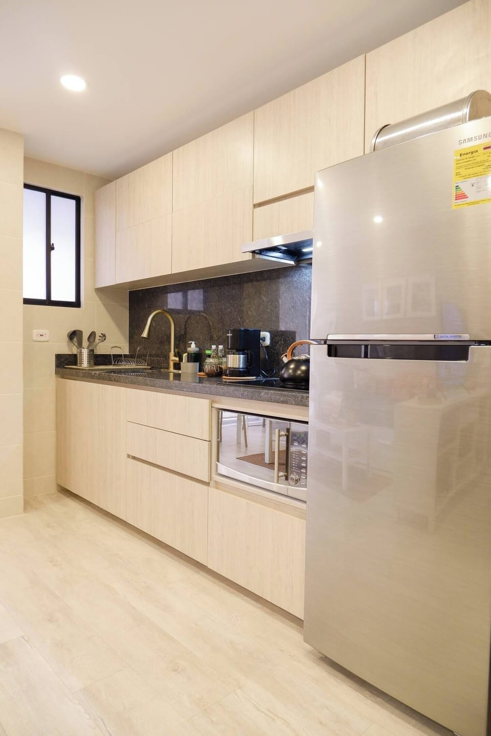 Full Kitchen - Refrigerator - Microwave - Stove - Coffee, Tea, utensils  