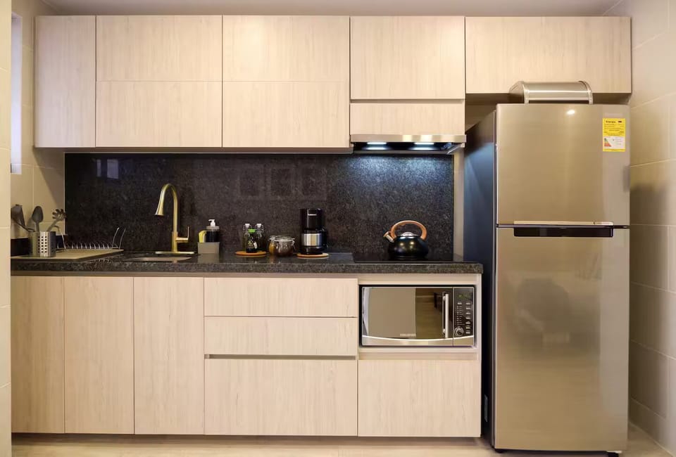 Full Kitchen - Refrigerator - Microwave - Stove - Coffee, Tea, utensils  