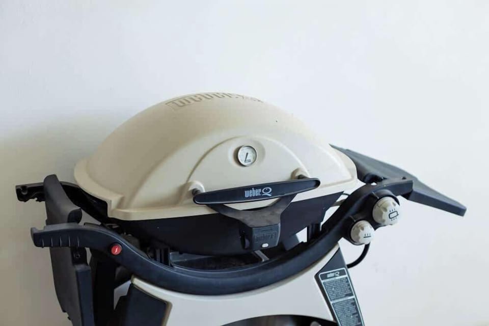 The gas BBQ for grilling