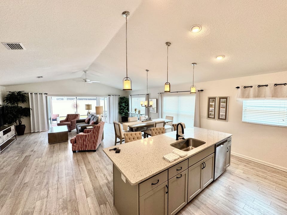 Open Concept: Kitchen, Dining & Living Room
