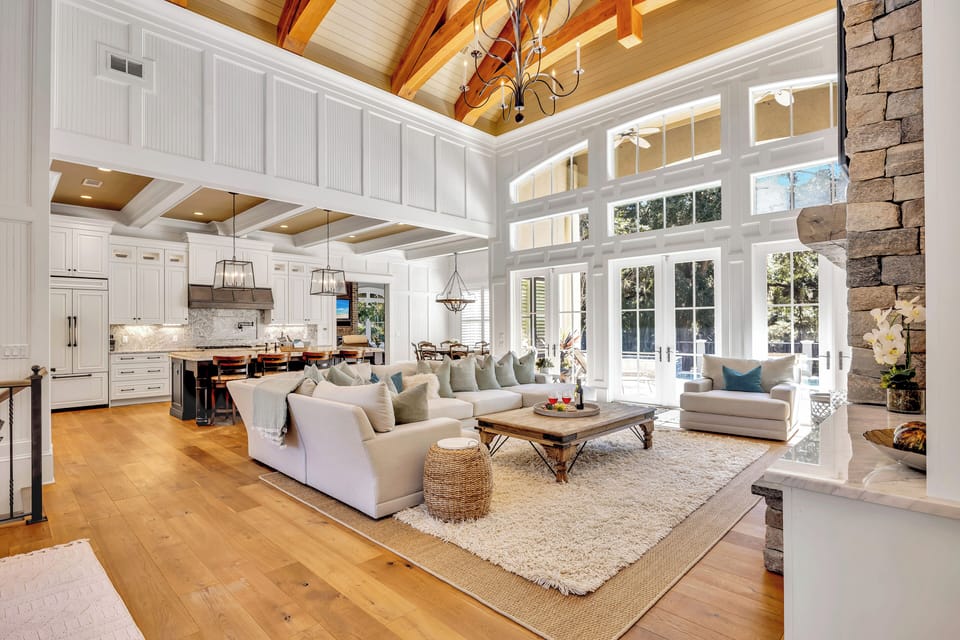 Expansive Living Spaces: Multiple family rooms, including a large living room and cozy family room, ideal for gathering.