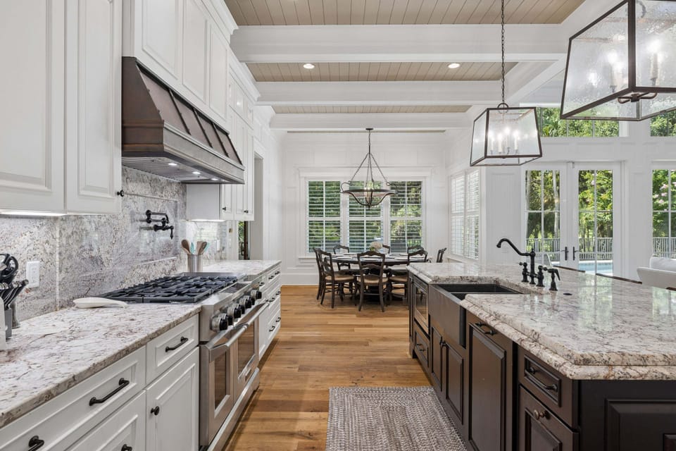 Gather around the island for morning coffee or a shared dinner prep.