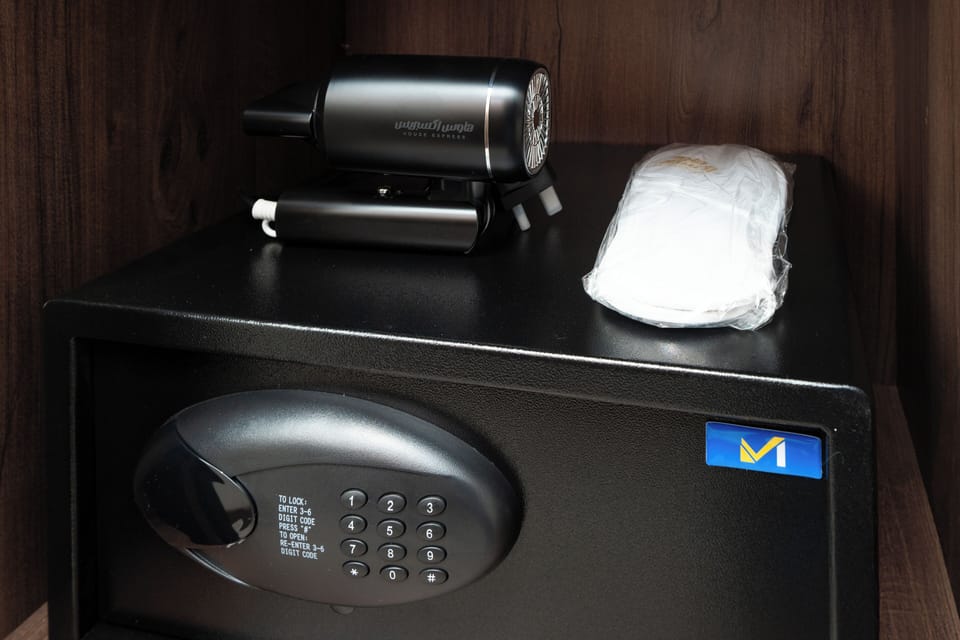 In-room safe, laptop workspace, soundproofing, iron/ironing board