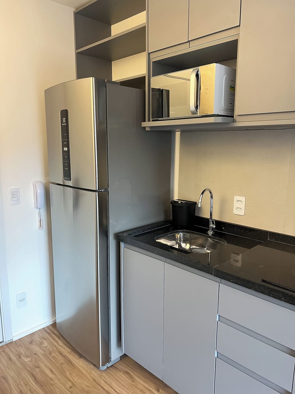 Comfort Studio, Balcony, City View | Private kitchen | Espresso maker, freezer