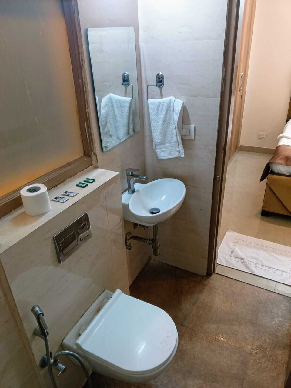 Deluxe Double Room, Balcony | Bathroom | Shower, soap, shampoo, toilet paper
