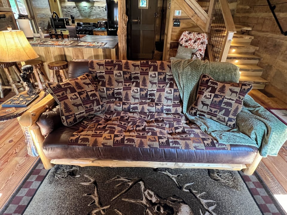 This futon sleeps 2