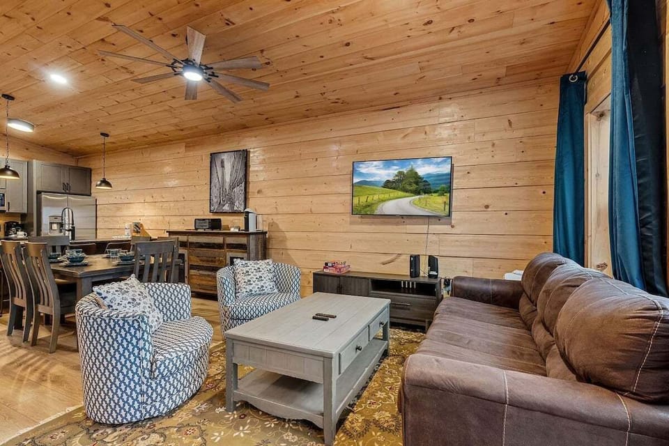 Living area with 2 queen sleeper sofas