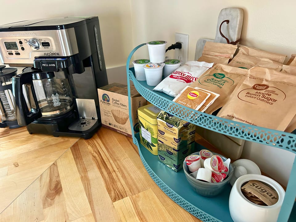 coffee station to start your day fresh! Bring your favorite as well! "Starter kit " provided 