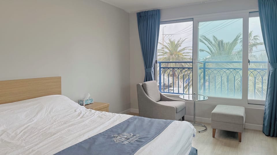 Premium bedding, blackout drapes, soundproofing, free WiFi