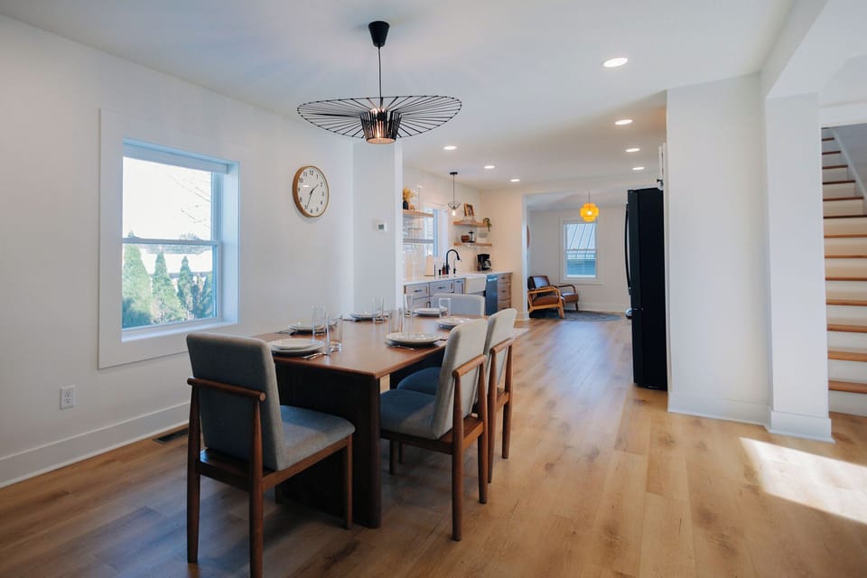 The open floor plan of this home means that no one has to miss out on the action!