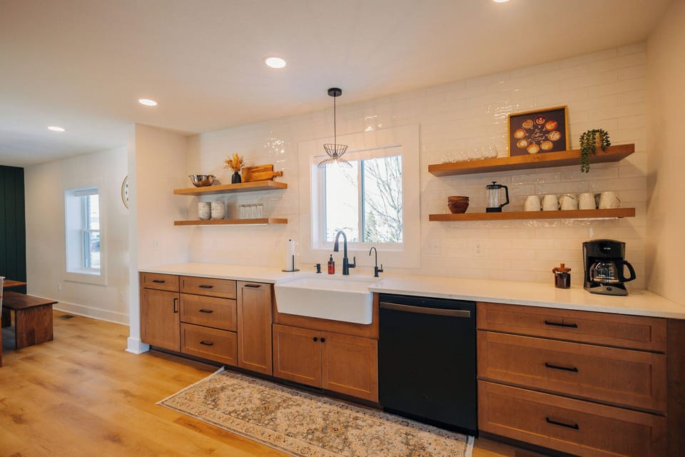 Plenty of countertop space is essential for cooking for large groups! Everything provided but food!