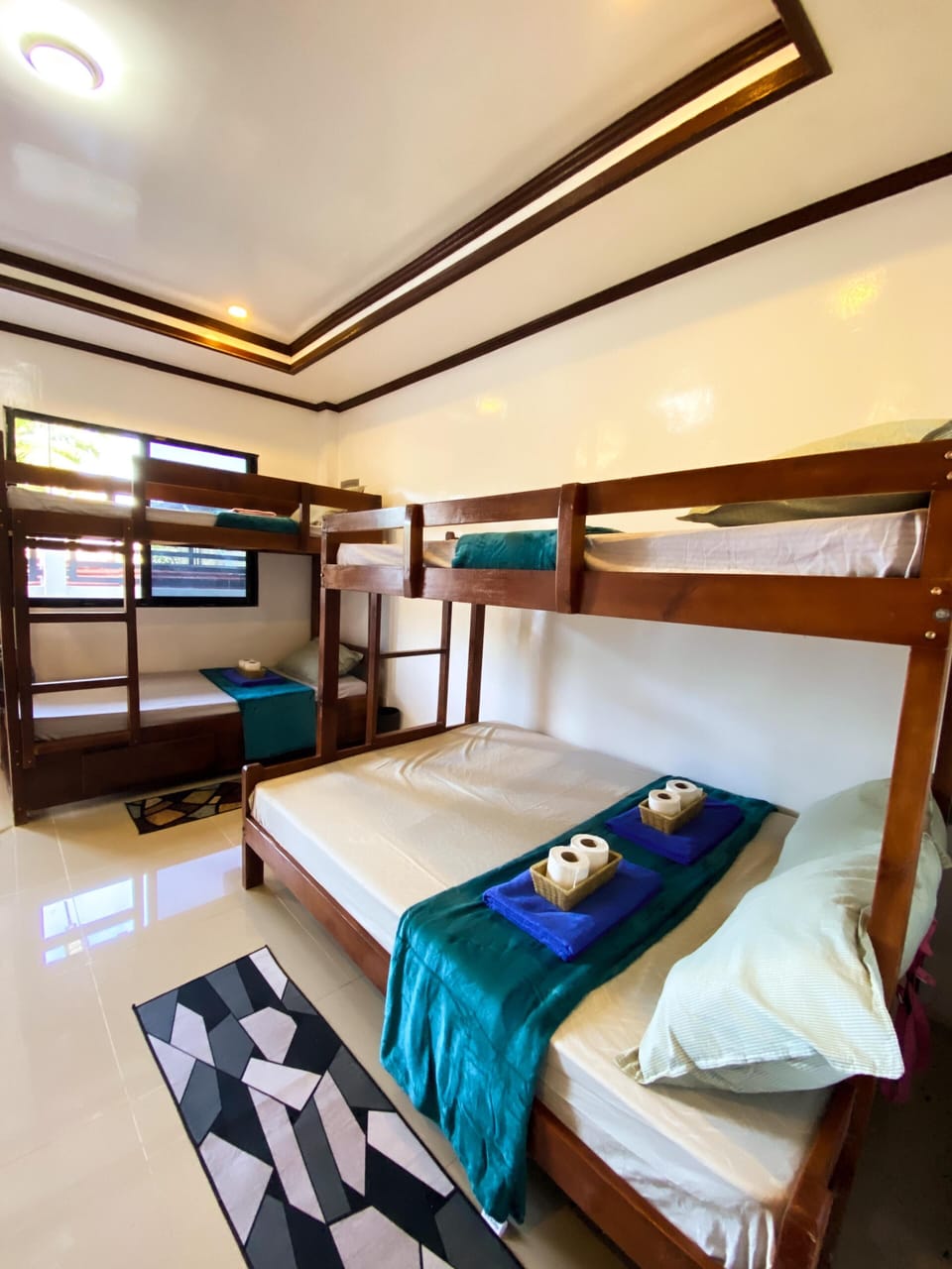 Premium bedding, desk, laptop workspace, free WiFi
