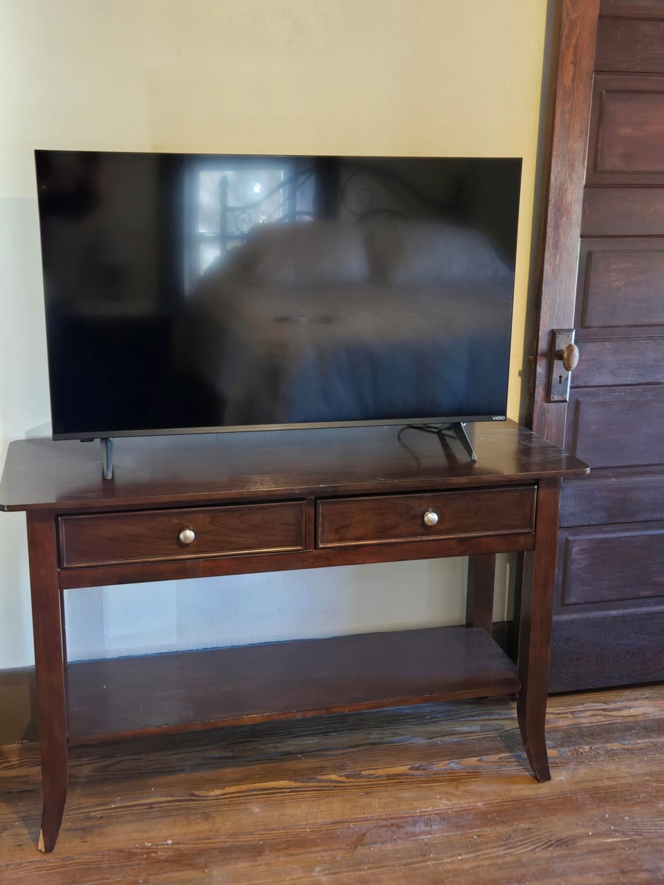 43" TV in main bedroom!
