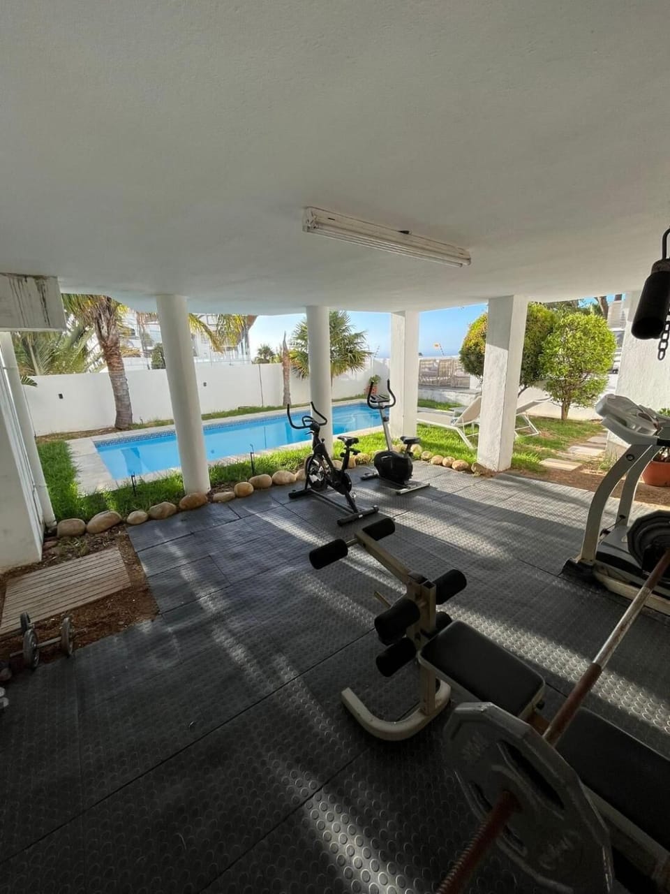 Apartment, 1 Bedroom, Private Pool, Garden View | Fitness studio