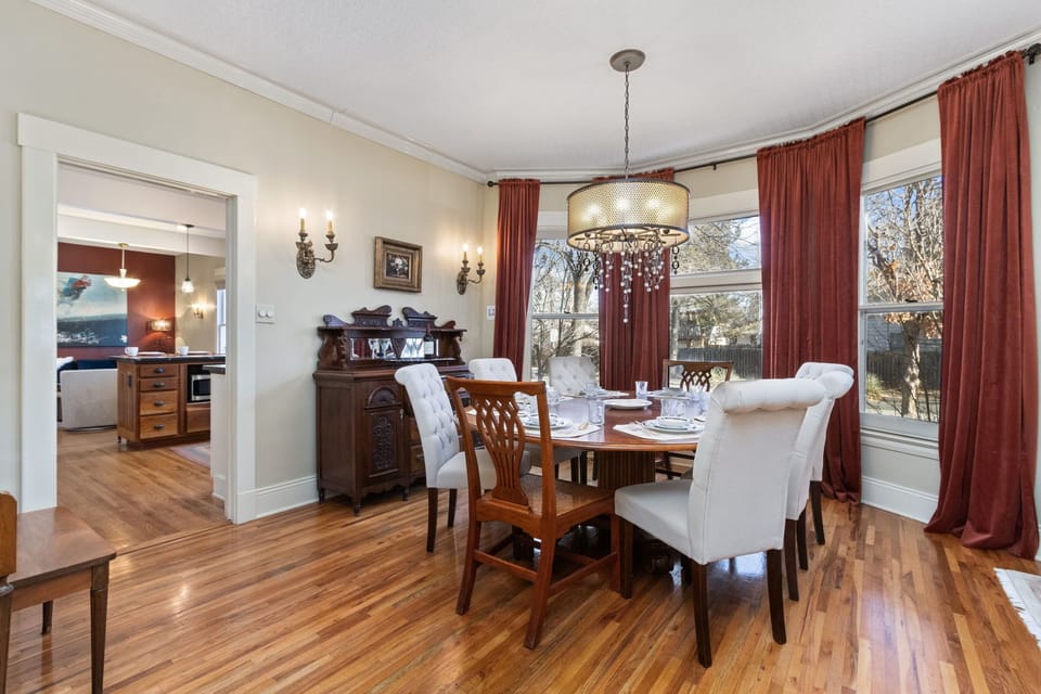 Dining Area with Seating for 8 | Fine China, Vintage Glassware