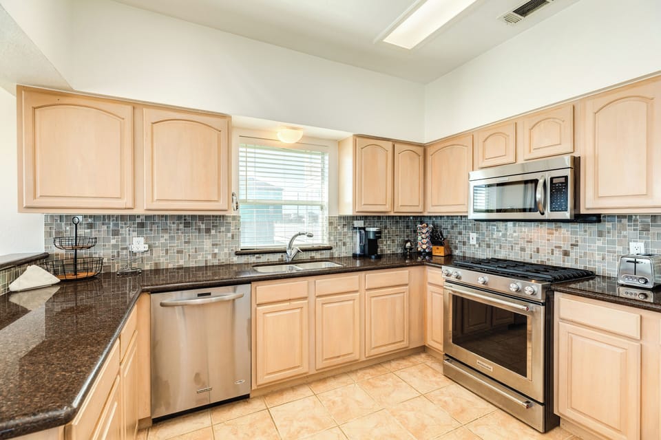 Plenty of counter space for the family chef to prepare meals
