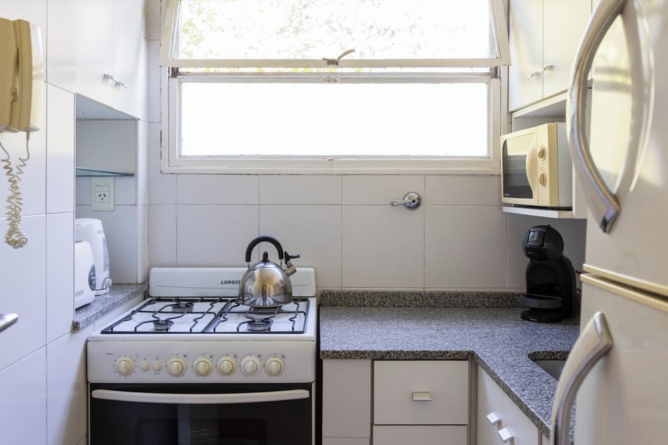 Studio, Balcony, City View | Private kitchen | Full-size fridge, microwave, oven, stovetop