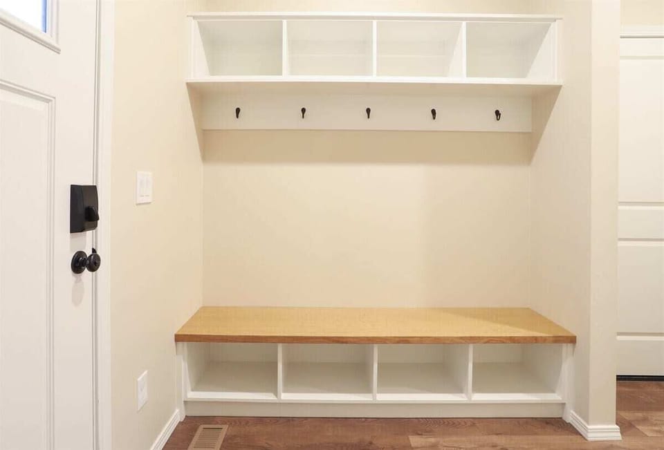 Mud bench for shoes and coats
