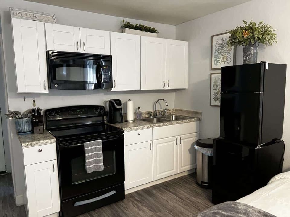 Kitchen with oven and stove