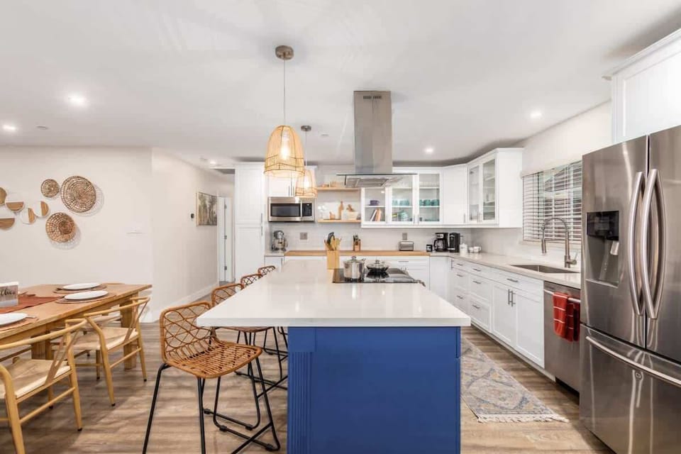 Cook up a feast in the fully stocked kitchen, equipped with all the essentials for your culinary adventures.