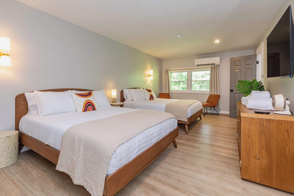 Two queen beds in primary room