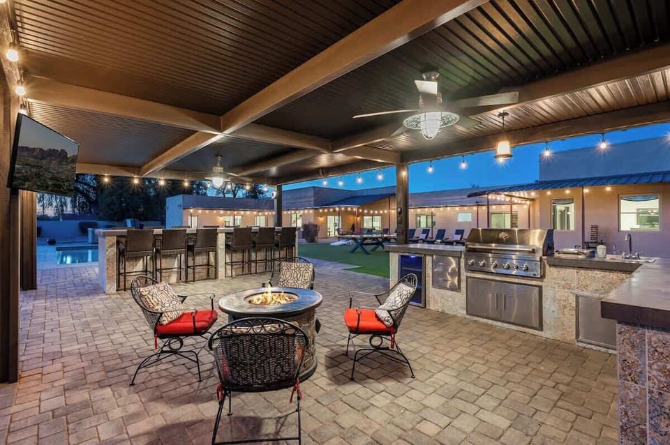 Backyard pergola