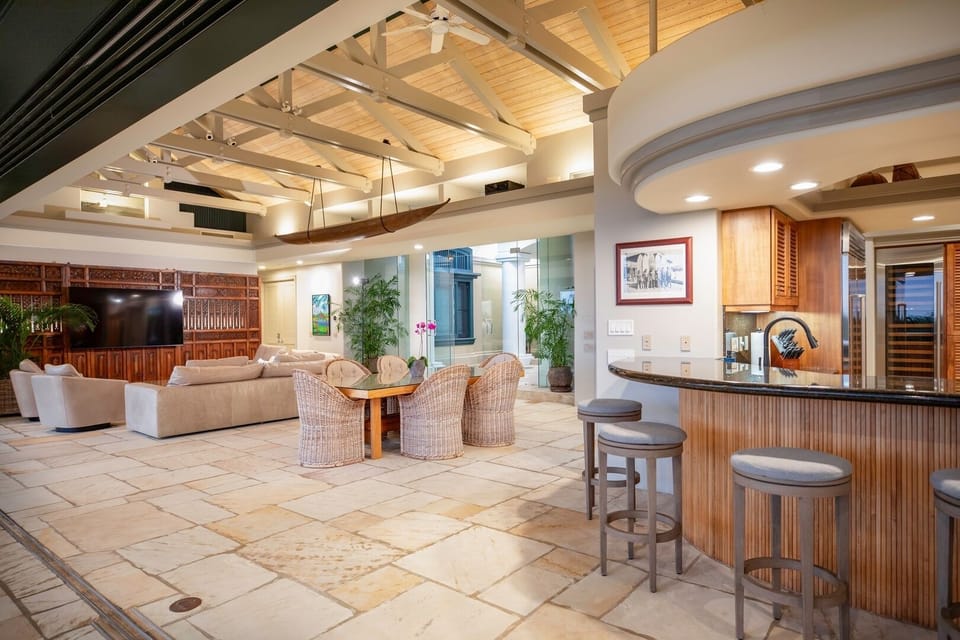 Lounge, sip, or snack in this open-concept space designed for casual comfort.