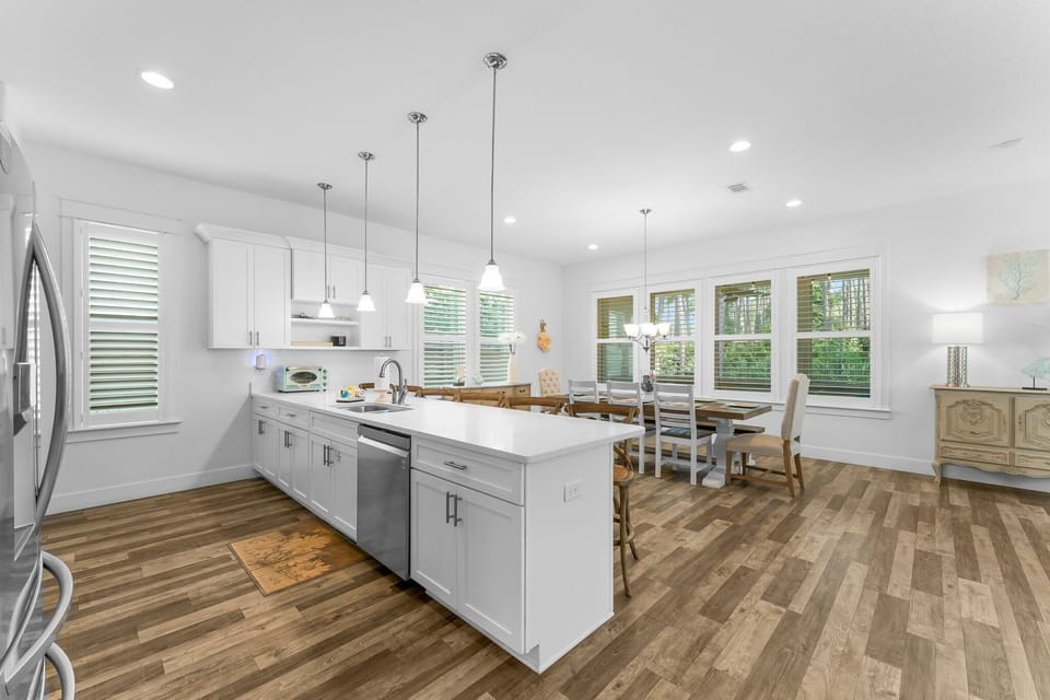 Spacious Kitchen With Bar Seating