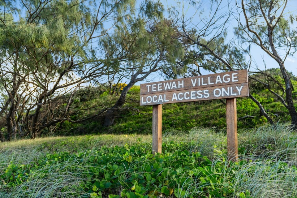 Sign at turnoff from beach