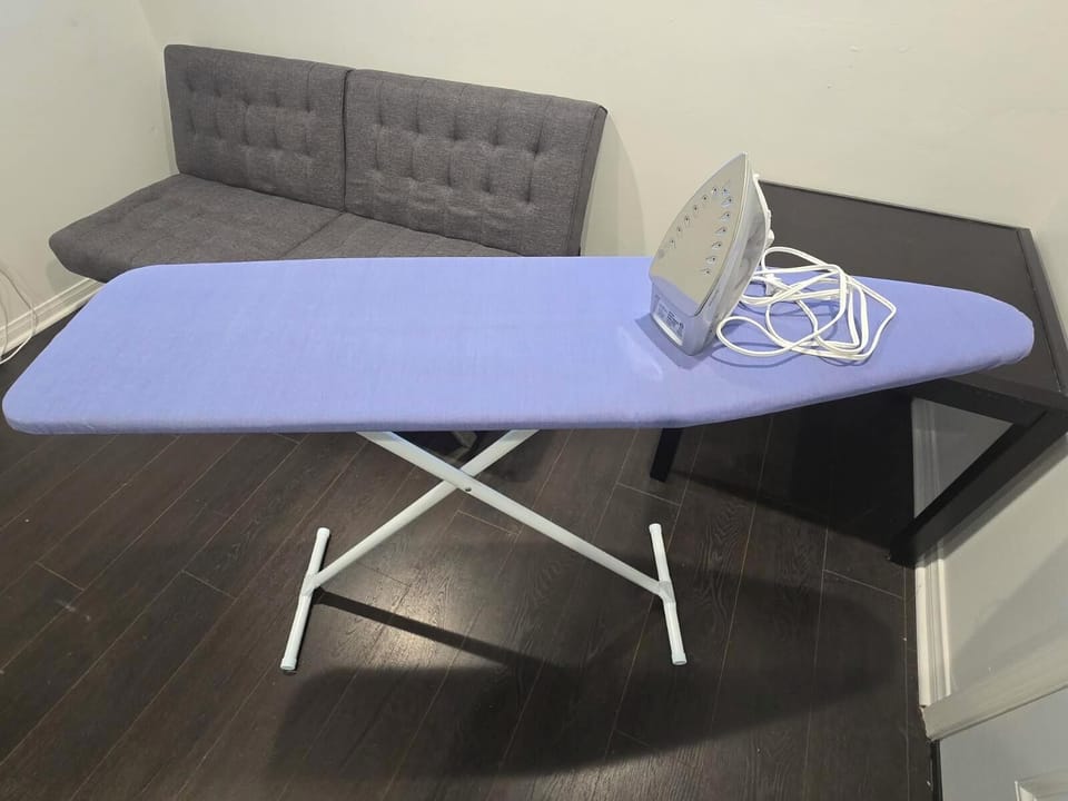 Iron with ironing board
