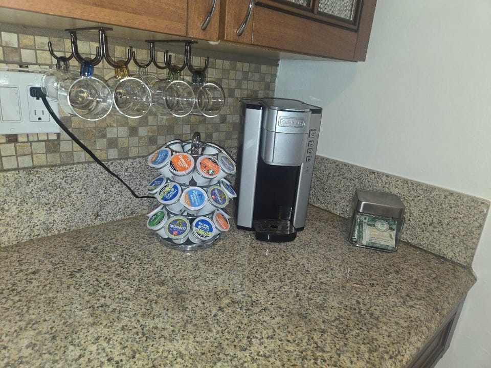 Coffee maker with pods provided