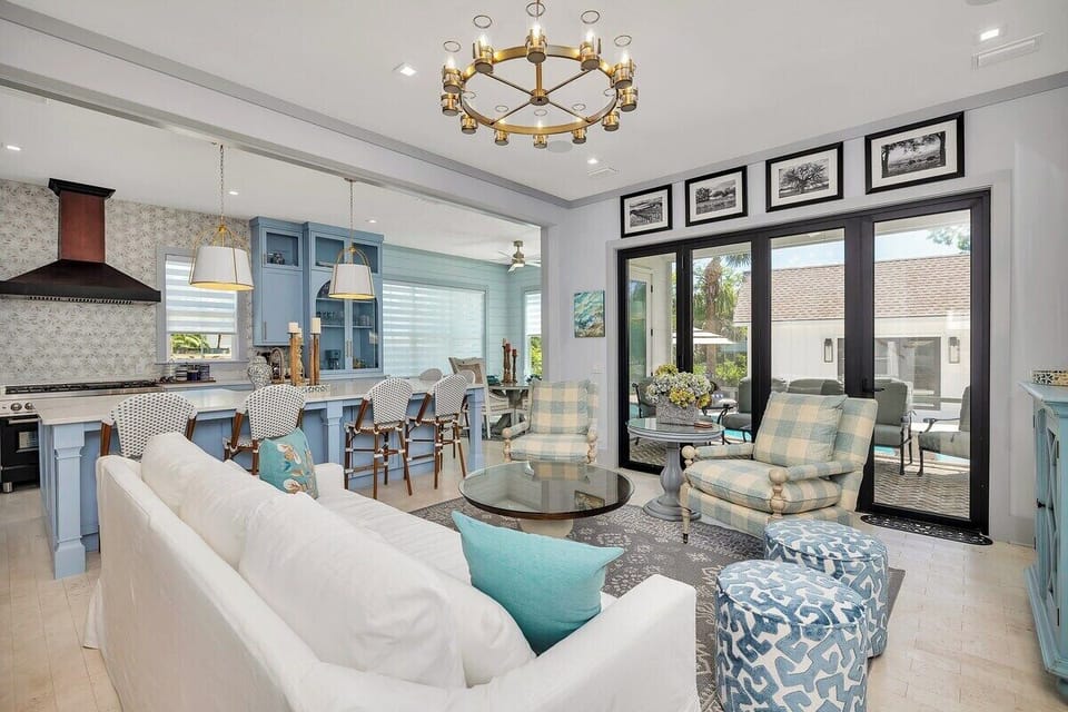 Open concept kitchen and living area