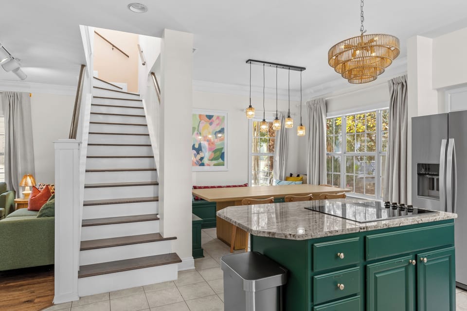 Bathed in natural light.